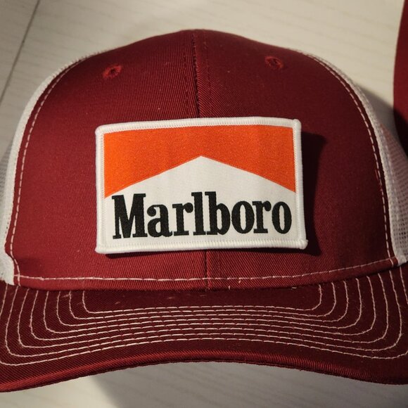 Marlboro Cardinal Red/White Mesh Snapback Trucker Hat - Picture 1 of 2